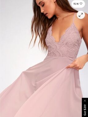 Lulus Madalyn Dusty Lavender Lace Maxi Dress